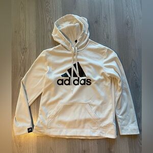 Adidas Classic White Hoodie with Black Logo